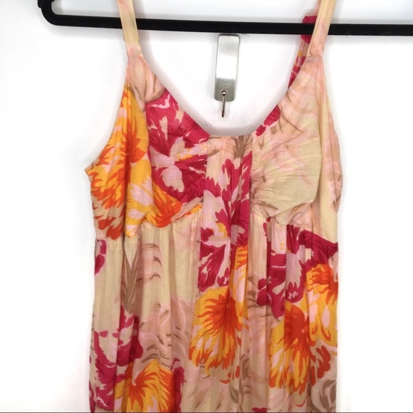 Klozlyne Pink/Orange/Yellow Floral Maxi Dress - Picture 4 of 14